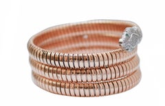 Bracelet Tubogas en or rose 18 carats, tsavorite, diamants et or blanc