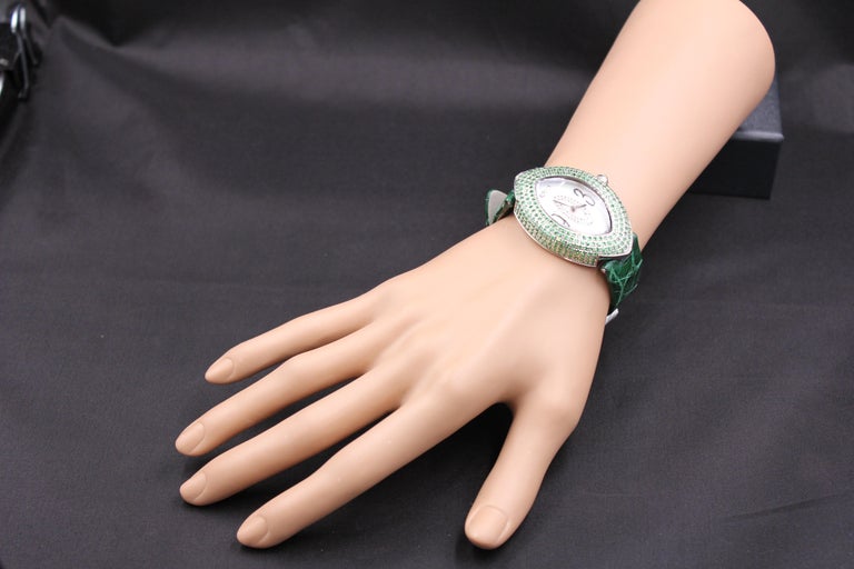 Tsavorite and Diamonds Pave Dial Luxury Swiss Quartz Exotic  display picture 1