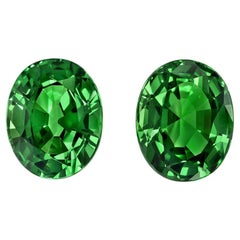 Tsavorite Earrings Gemstone Pair 2.38 Carat Oval Loose Gems