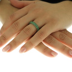 Tsavorite Eternity Ring in 18 Karat White Gold
