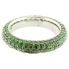 Bague d'éternité en or blanc 18 carats et tsavorite