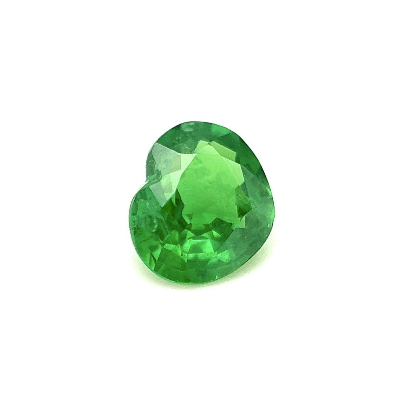 Tsavorite 0.59ct Fine Colour Vivid Green Heart Cut Rare Gem at