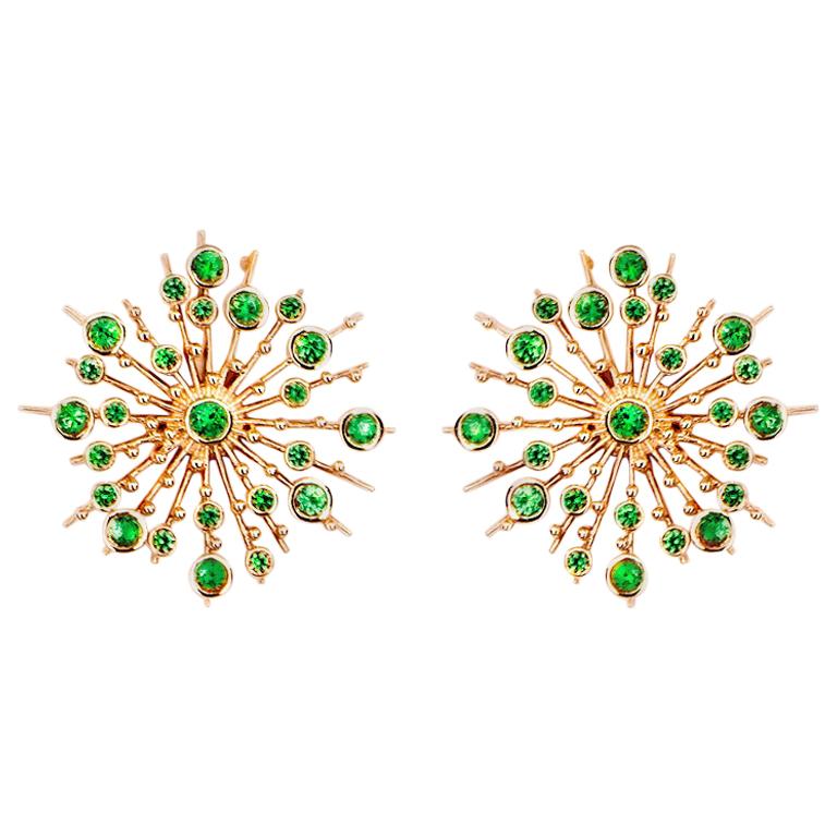 Mark Davis Bakelite Peridot Yellow Sapphire Yellow Gold Stud Earrings at 1stDibs