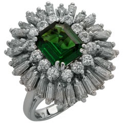 Tsavorite Garnet and Diamond Ring