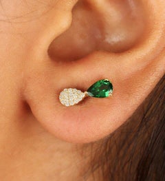 Tsavorite Garnet Earrings 14k Gold Natural Diamond Fine Wedding Jewelry Gift