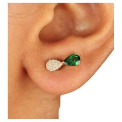 Tsavorite Garnet Earrings 14k Gold Natural Diamond Fine Wedding Jewelry Gift