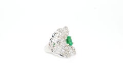 Tsavorite Garnet Fashion Ring in 18 Karat WG with Diamonds