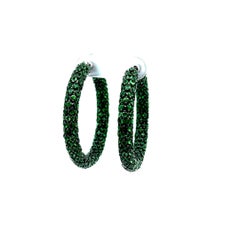 Tsavorite-Garnet Inside-Out 18k Gold Hoop Earrings