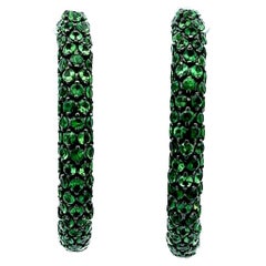 Tsavorite-Garnet Inside-Out 18k Gold Hoop Earrings