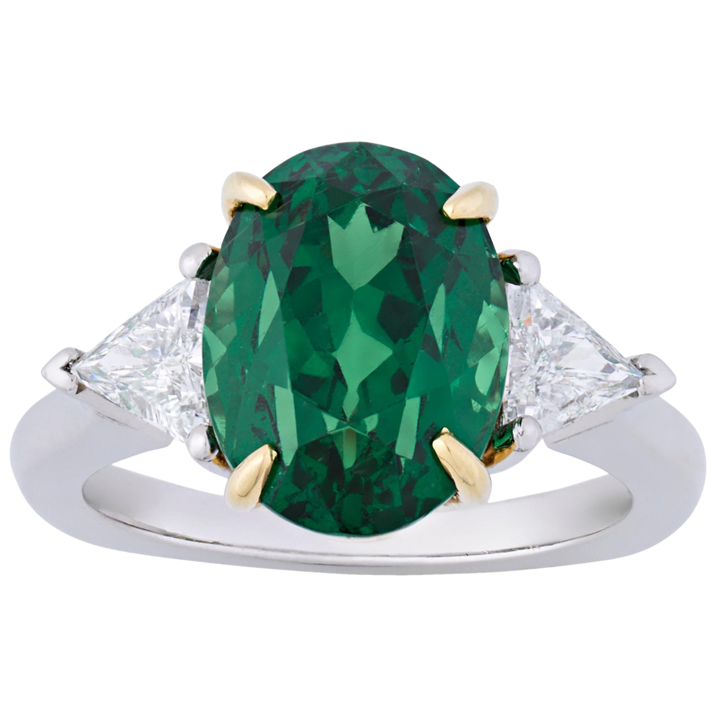 Tsavorite Garnet Ring, 6.26 Carat