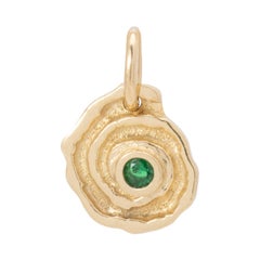 Tsavorite Garnet Spiral Pendant in 18 Karat Gold