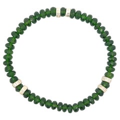 Tsavorite Garnet Sterling Silver Stretch Bracelet 67cts