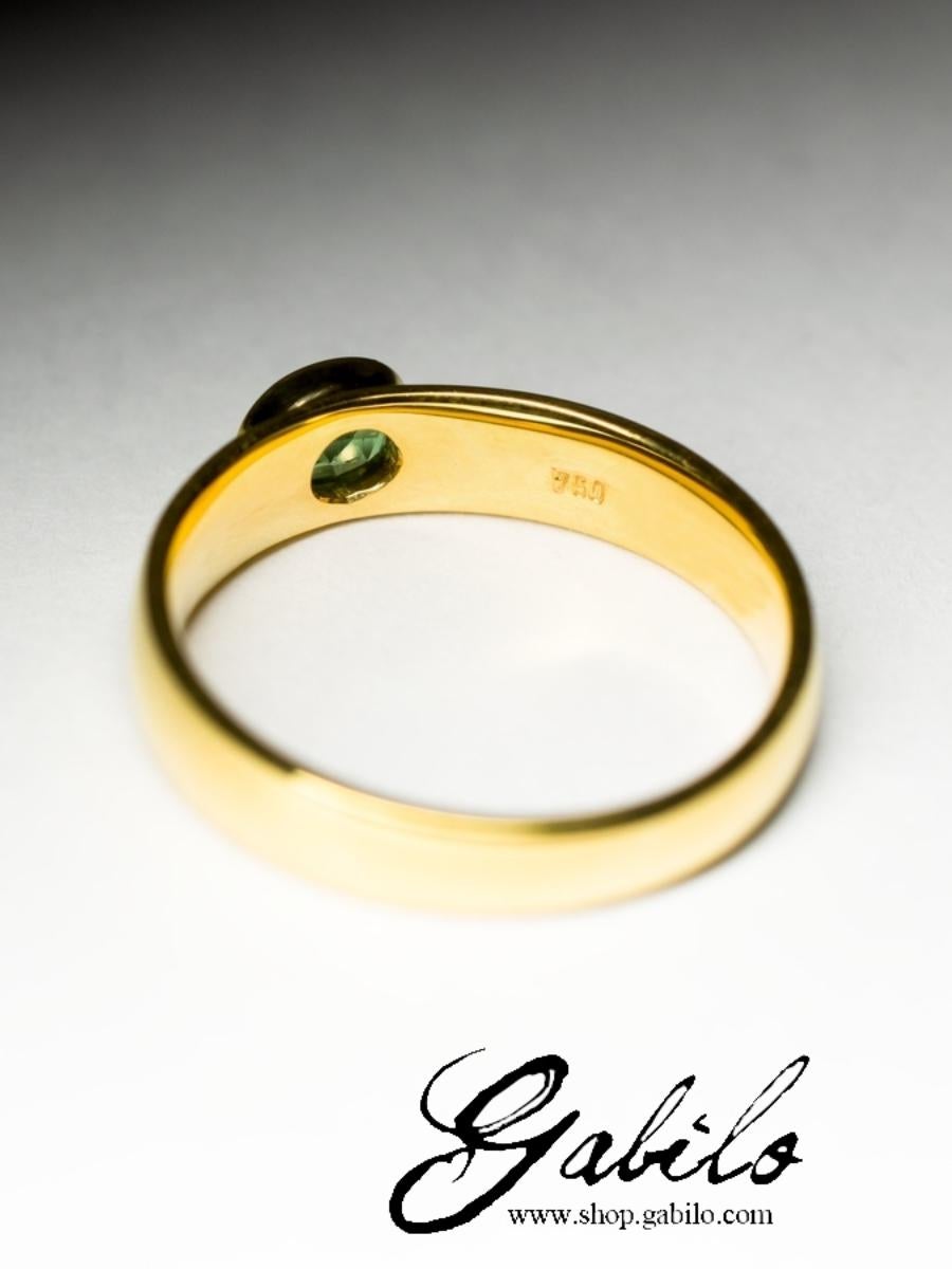 Tsavorite Gold Ring Jewelry Bright Deep Green Garnet LGBTQ Engagement Jewellery For Sale 2