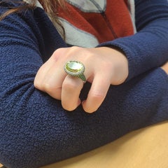 18K Gold Tsavorite and Lemon Citrine Ring