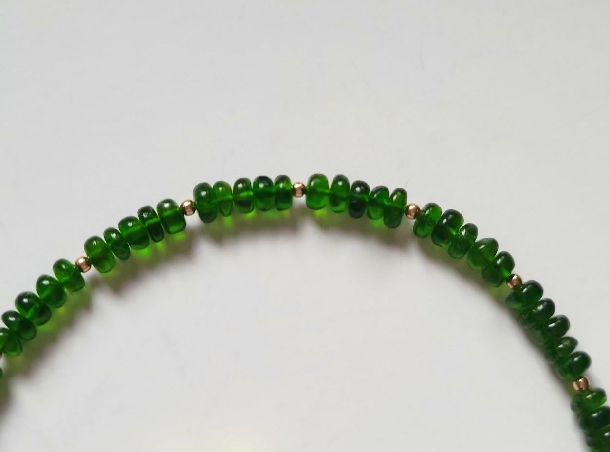 Bead Tsavorite Necklace, Green Garnet Necklace For Sale