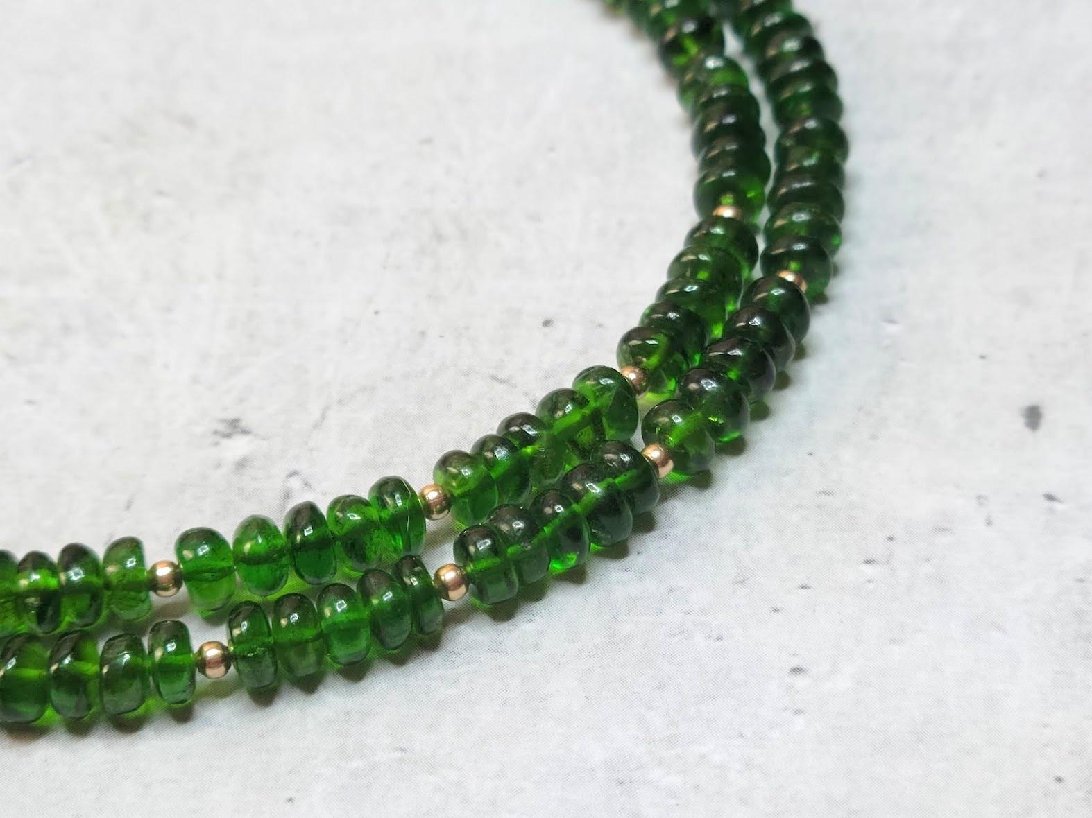 Tsavorite Necklace, Green Garnet Necklace In New Condition For Sale In Chesterland, OH
