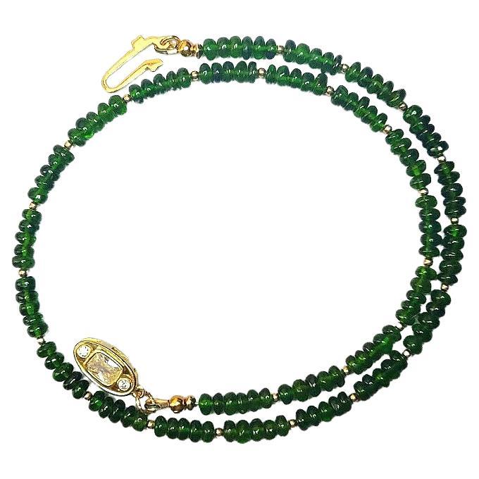 Tsavorite Necklace, Green Garnet Necklace For Sale