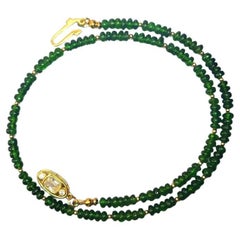 Vintage Tsavorite Necklace, Green Garnet Necklace