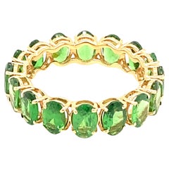 Vintage Tsavorite Oval Ring in 18K Yellow Gold
