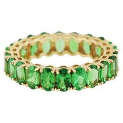 Tsavorit Oval Ring in 18K Gelbgold