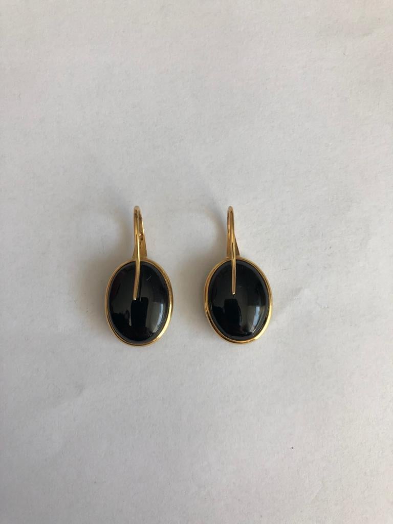 Pendientes de oro amarillo de 18 quilates con pavé de tsavoritas Artesano en venta