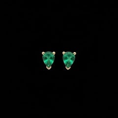 Orecchini a bottone con tsavorite a forma di pera e oro 14k