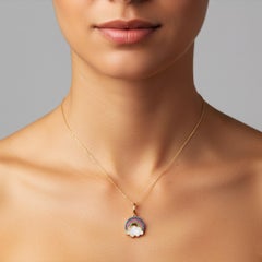 Tsavorite Pink Sapphire 14K (or 18k upon request) Yellow Gold Pendant Necklace