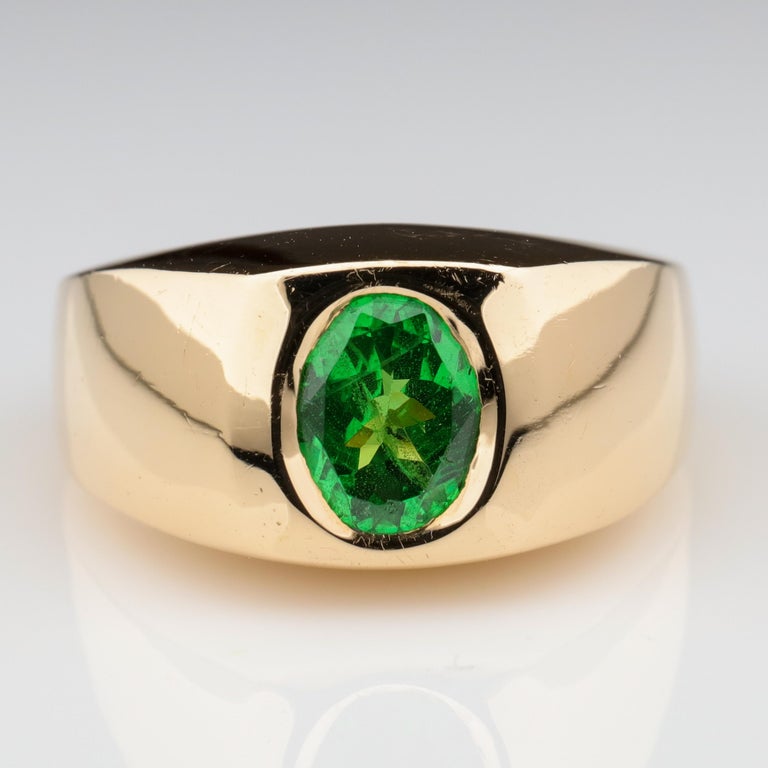 Men's Gold Ring with Tsavorite at 1stDibs mens tsavorite ring
