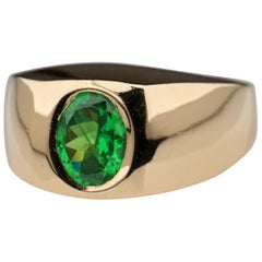 Vintage Men's Gold Ring with Tsavorite Garnet