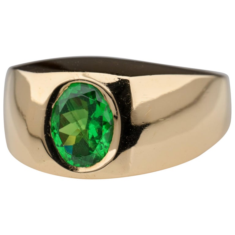 Men's Gold Ring with Tsavorite at 1stDibs mens tsavorite ring