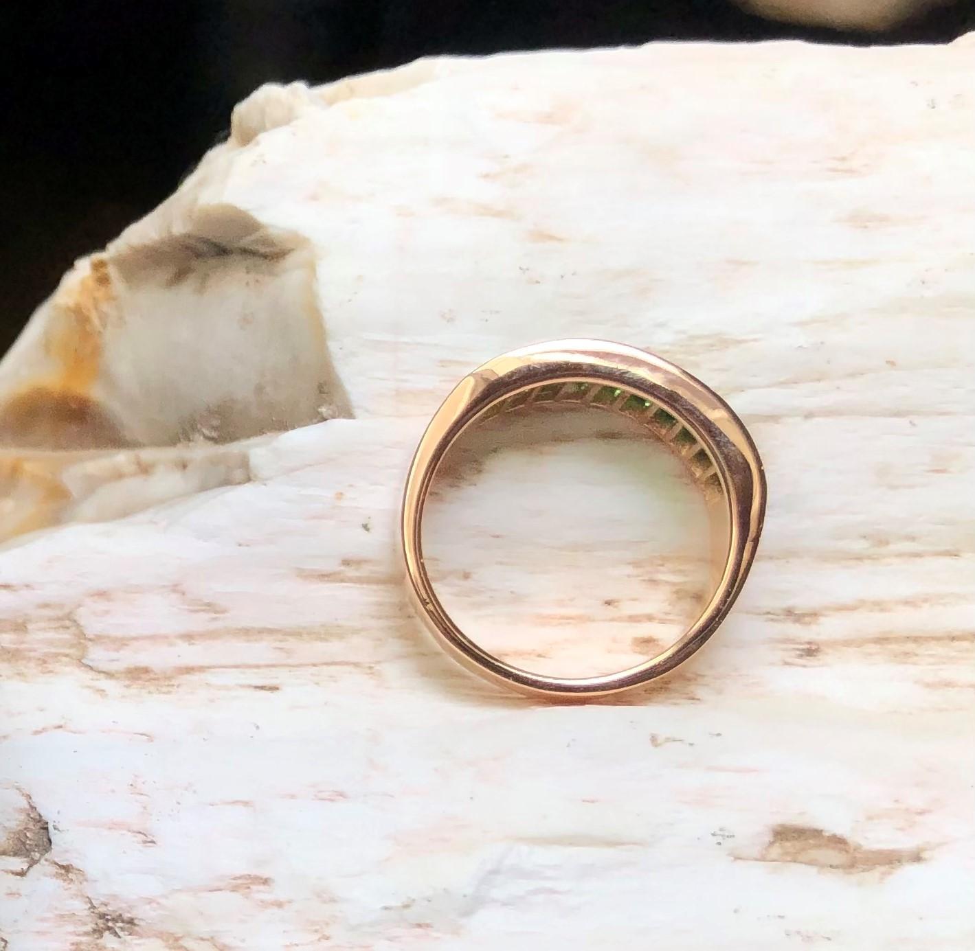 Tsavorite Ring Set in 18 Karat Rose Gold Settings For Sale 3