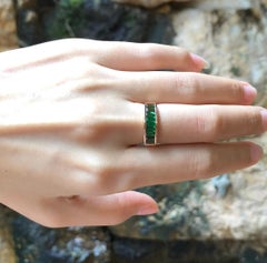 Tsavorite Ring Set in 18 Karat Rose Gold Settings