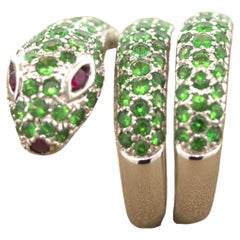 Bague Tsavorite Rubis Serpent d'or