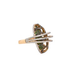 Sunita Nahata Tsavorite 1.19ct. Cocktail Ring in 14KYG with Diamond.