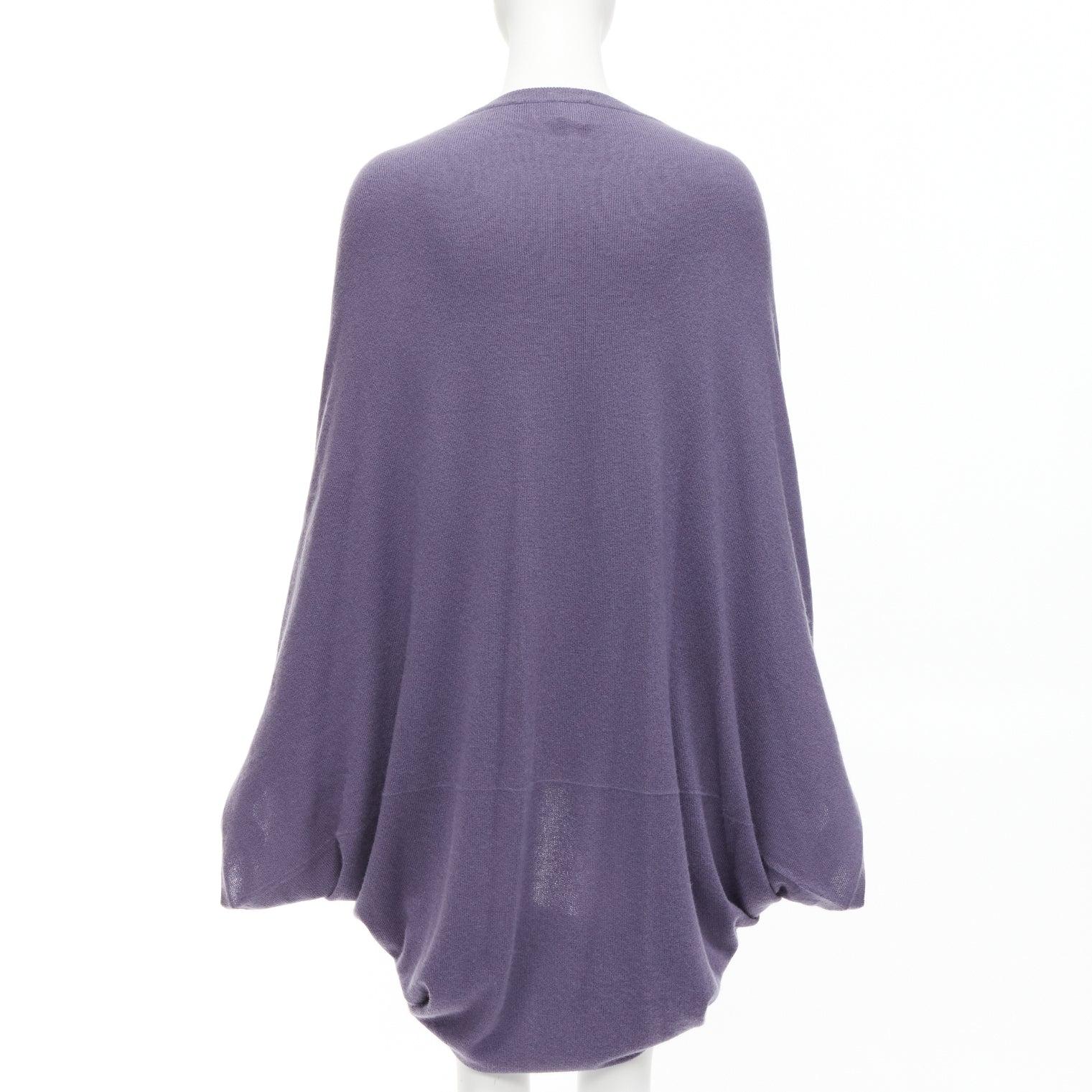 Women's TSE 100% pure cashmere purple low cut batwing shawl cardigan For Sale