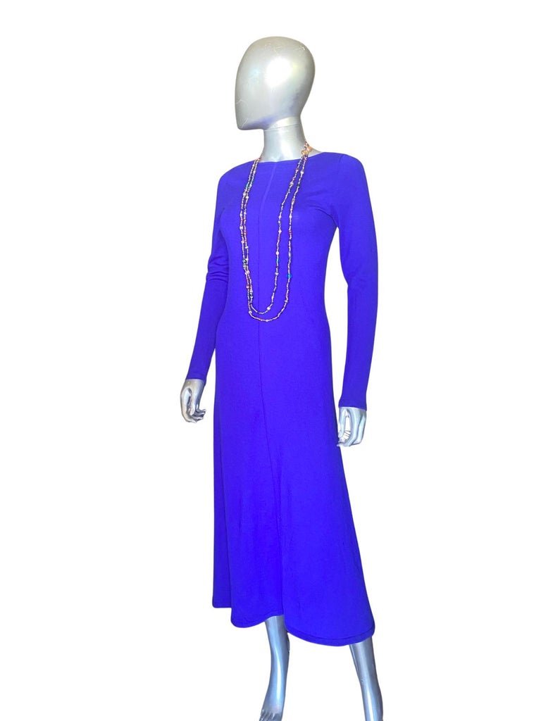 TSE Cashmere Midi T Shirt Modern Dress in Cobalt Blue Size S 4-6 For Sale 6