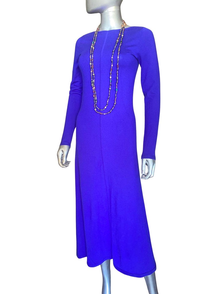 TSE Cashmere Midi T Shirt Modern Dress in Cobalt Blue Size S 4-6 For Sale 1