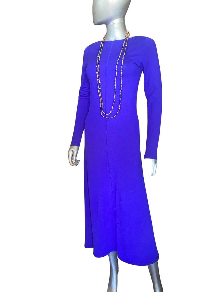 TSE Cashmere Midi T Shirt Modern Dress in Cobalt Blue Size S 4-6 For Sale 2