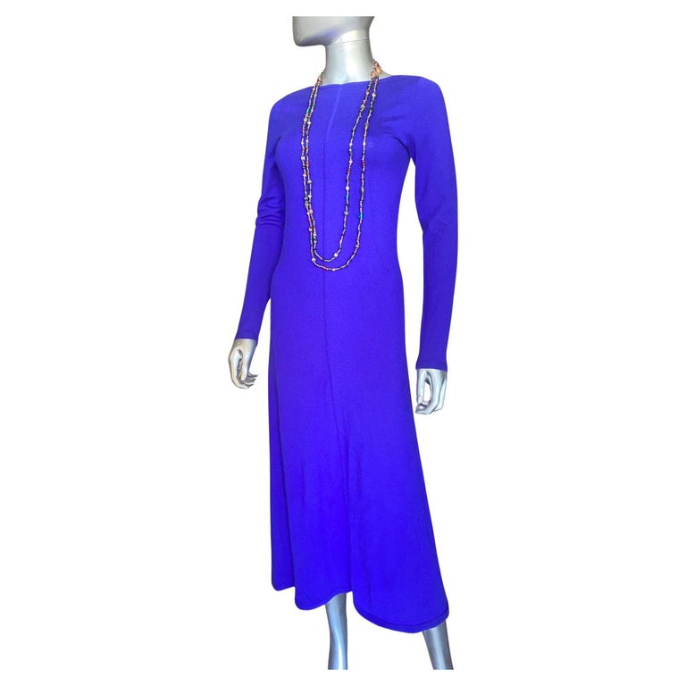 TSE Cashmere Midi T Shirt Modern Dress in Cobalt Blue Size S 4-6 For Sale