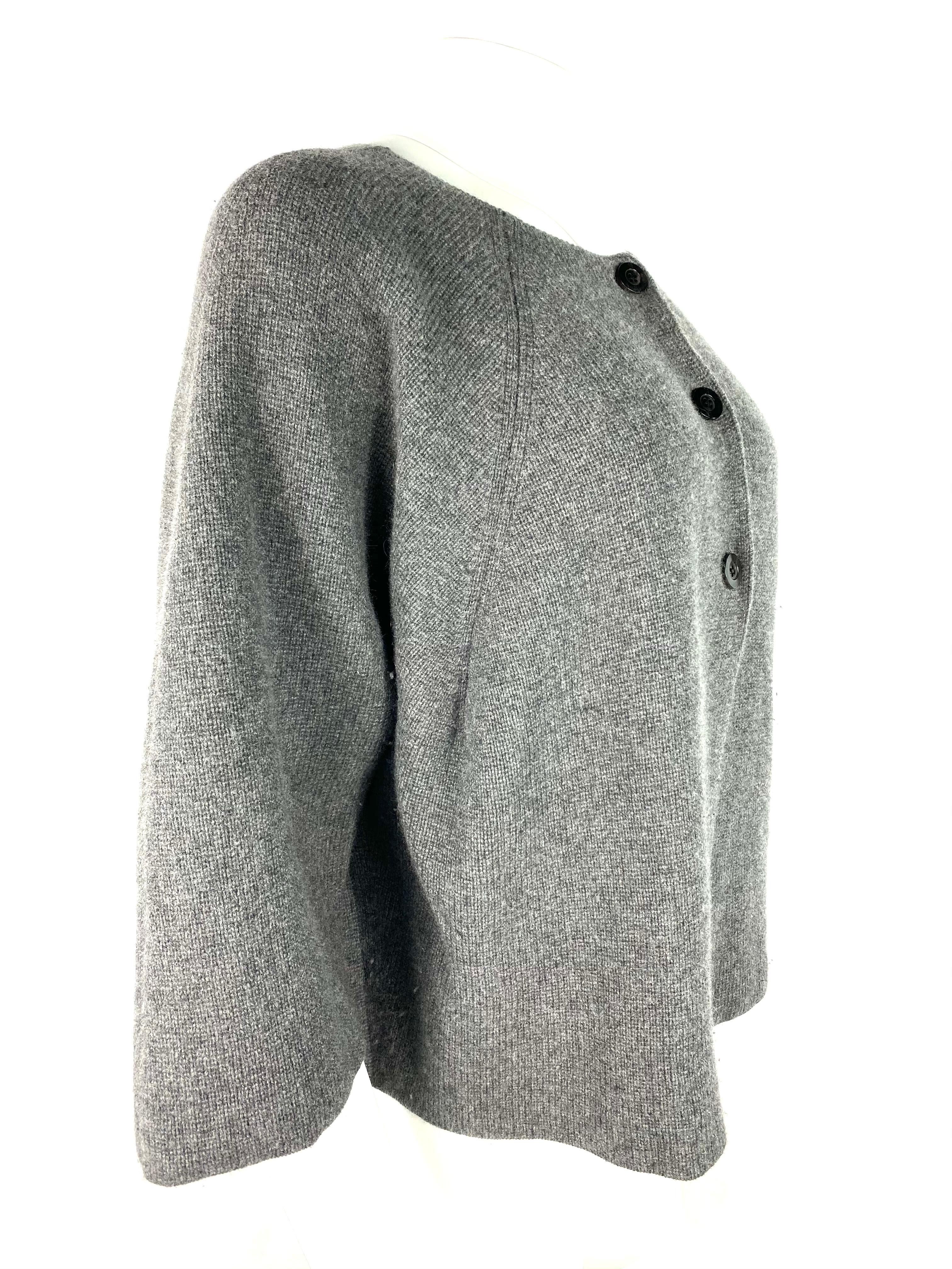 Gray TSE Grey Cashmere Sweater Cardigan Top, Size S/M For Sale