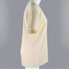 TSE taglia M Beige Oatmeal Cashmere Silk Pullover a manica corta