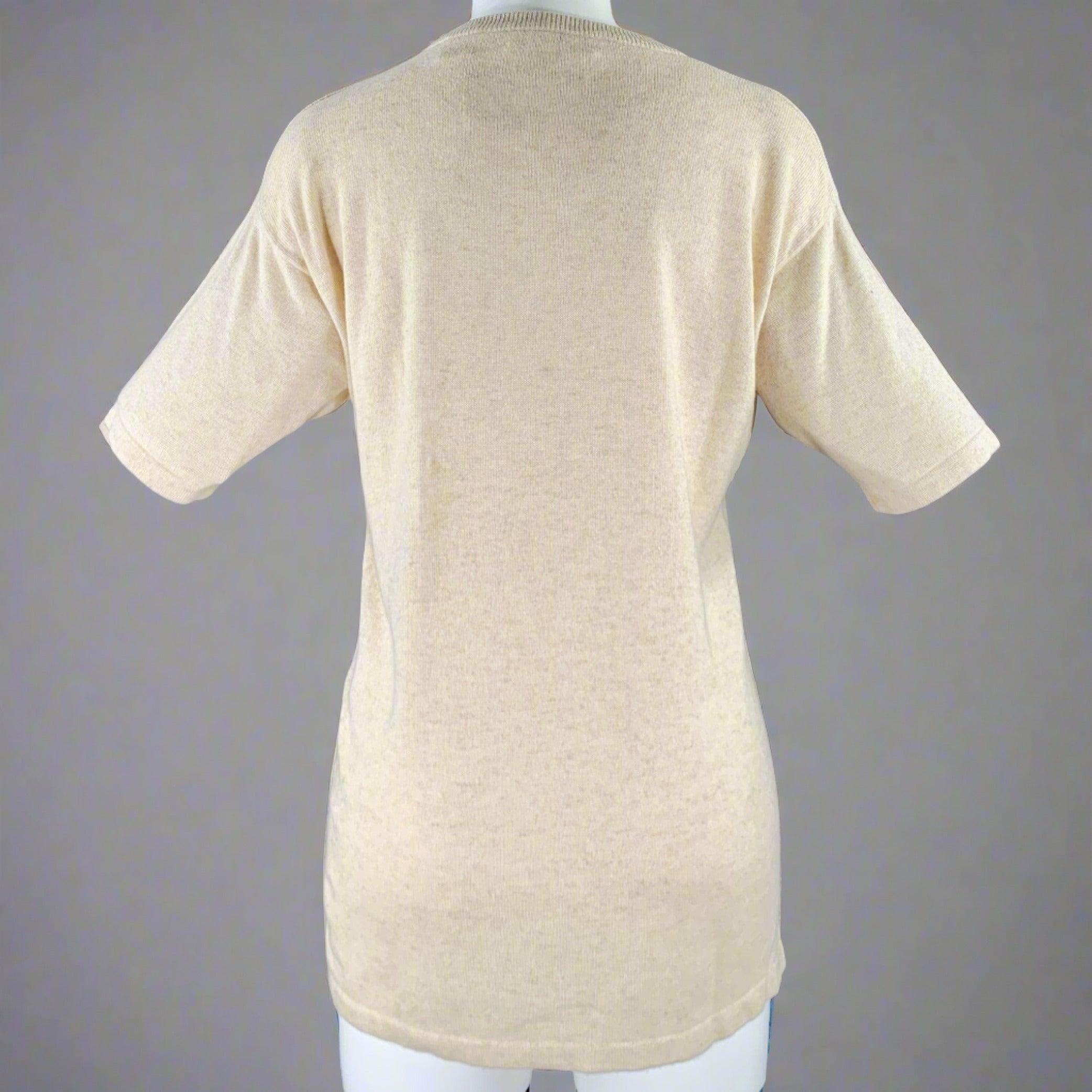 TSE taglia M Beige Oatmeal Cashmere Silk Pullover a manica corta In condizioni buone in vendita a San Francisco, CA