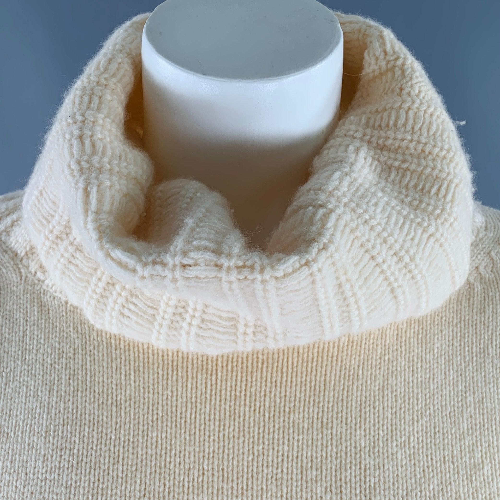 Beige TSE Size M Cream Cashmere Knit Cowl Neck Sweater