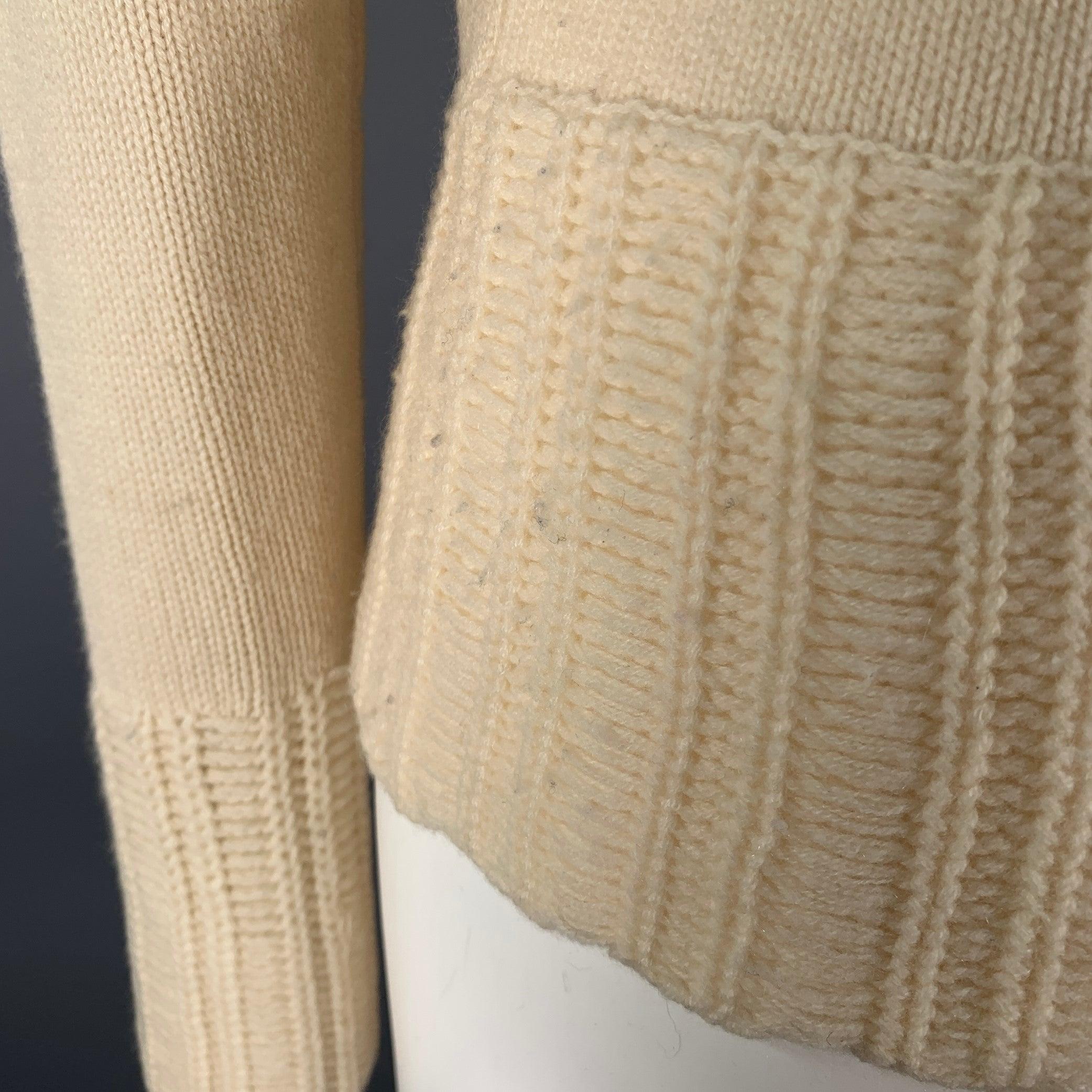 TSE Size M Cream Cashmere Knit Cowl Neck Sweater 1