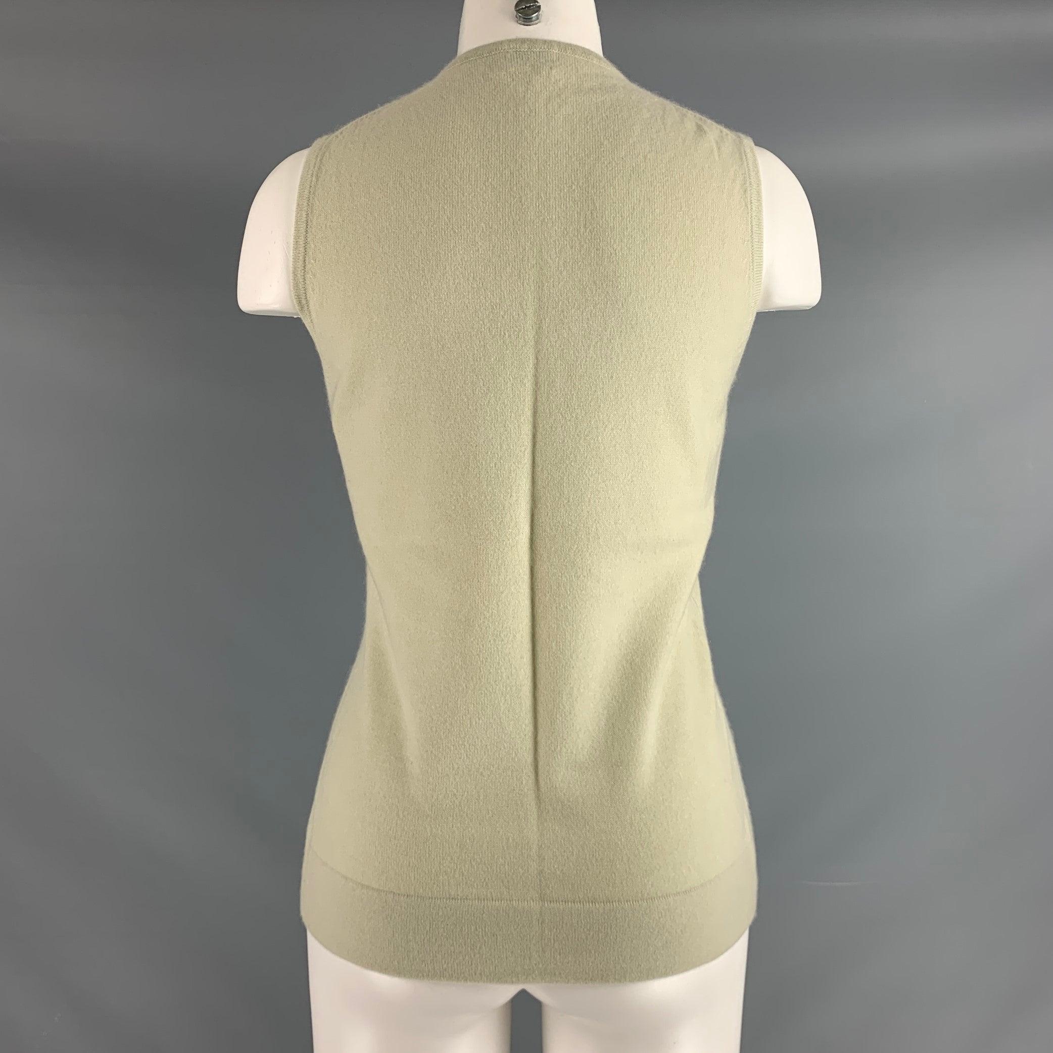 Beige TSE Size M Green Sage Sleeveless Casual Top For Sale