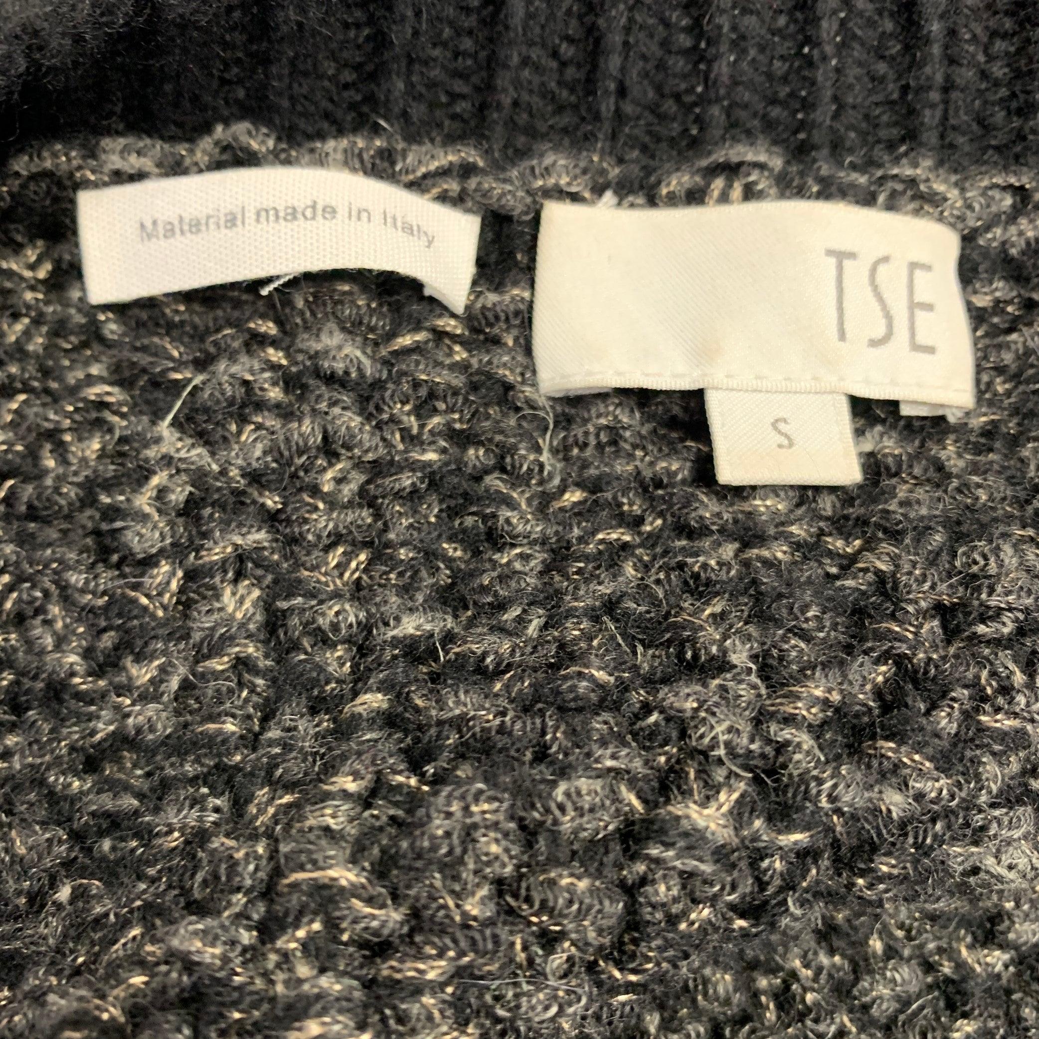 TSE Taille S Pull à manches courtes en laine mélangée noir et anthracite Pour femmes en vente