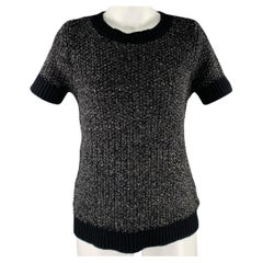 TSE Taille S Pull à manches courtes en laine mélangée noir et anthracite