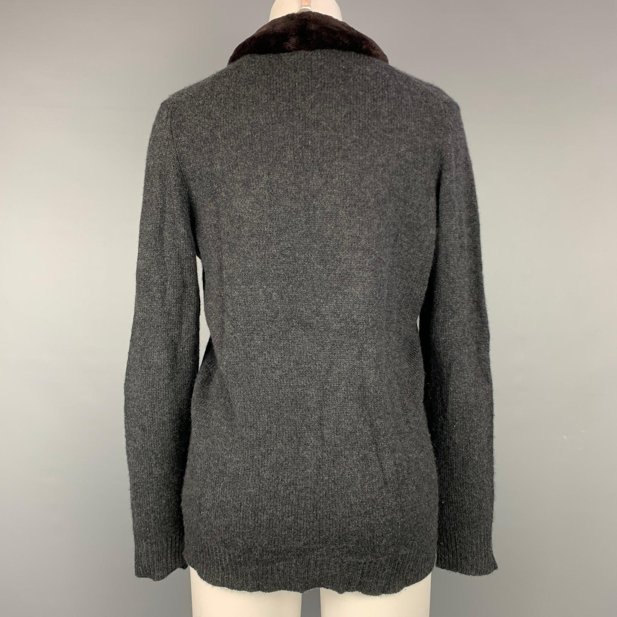 TSE Size S Charcoal Knitted Cashmere Buttoned Cardigan In Good Condition In San Francisco, CA