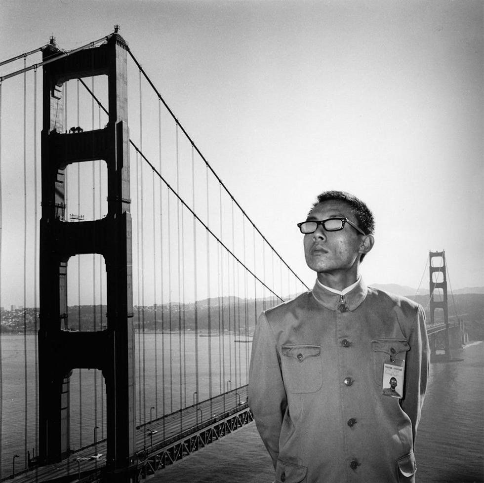 Tseng Kwong Chi Black and White Photograph - San Francisco, California (Golden Gate Bridge)