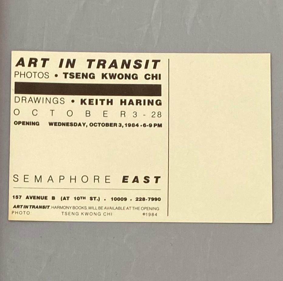 Keith Haring Art In Transit 1984 (announcement) - Street Art Photograph by Tseng Kwong Chi
